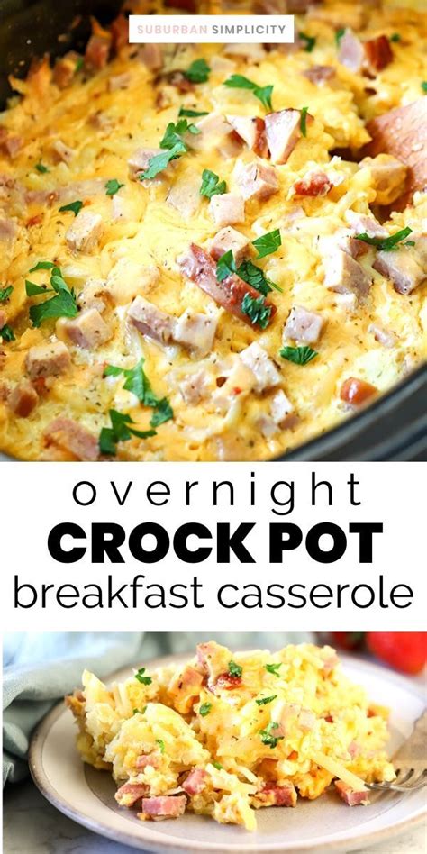 easy overnight crock pot breakfast casserole recipe crockpot