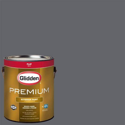 glidden premium  gal hdgcnd dark grey silk flat latex exterior