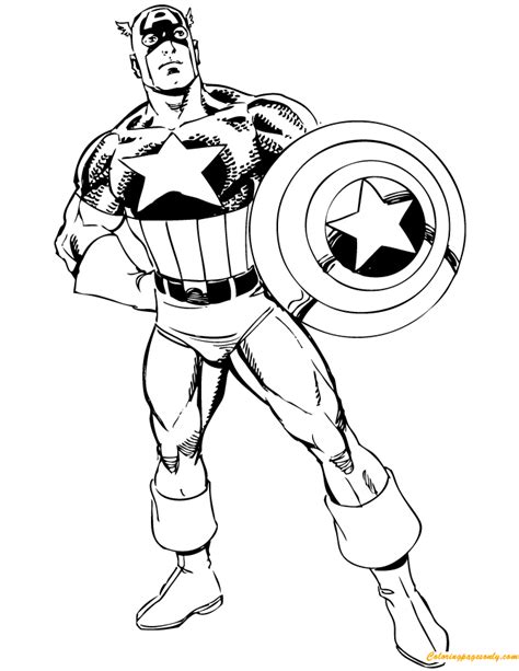 captain america avengers coloring page  printable coloring pages