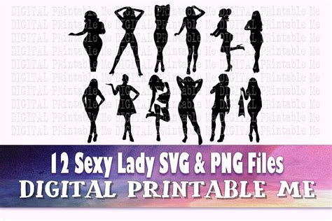 sexy woman svg lady standing silhouette bundle png clip etsy