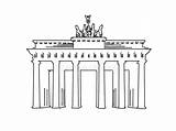 Brandenburger Outline Skizze Karte Berühmte Berlins Skyline Colored Entwurf sketch template