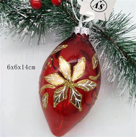 Hand Blown Clear Red Handpainted Glass Christmas Hanging Ball Buy Red