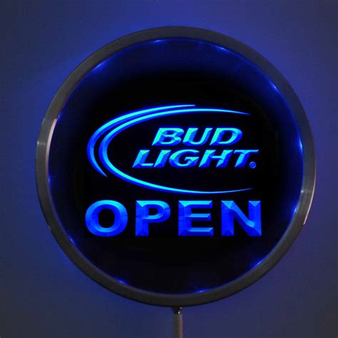 rs 0025 bud light open led neon round signs 25cm 10 inch bar sign with
