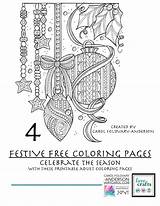 Coloring Pages Printable Holiday Pdf Books Adults Festive Christmas Downloads Adult Ebook Zentangle Favecrafts Mandala Colouring Craft Cover sketch template