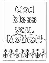Coloring Mother God Pages Bless Sunday Mothers School Bible Printable Honor Father Cards Pdf Color Activities Church Printables Book Kids sketch template