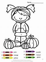 Number Color Fall Kindergarten Math Coloring Printable Pages Preschool Choose Board Special Center Sheets sketch template