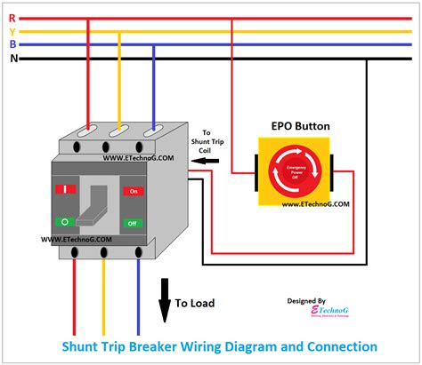 wire  shunt trip breaker wiring diagram  guide