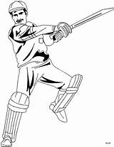 Cricket Coloring Pages Batsman Printable sketch template