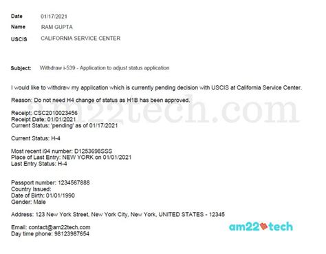 uscis application withdrawal letter  receipt barcode usa