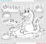 Clip Crocodiles Outlines Collage Coloring Illustration Digital Royalty Vector Visekart sketch template