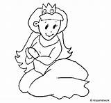 Sentada Seduta Colorir Principessa Princesas Acolore Desenhos sketch template