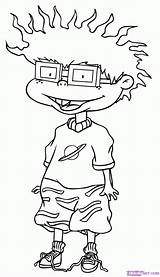 Rugrats Coloring Pages Chuckie Draw Drawing Hey Arnold Step Finster Cartoon Printable Nickelodeon Color Characters Character Kids Cartoons Catdog Drawings sketch template