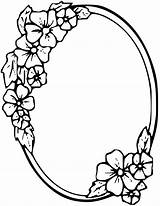 Oval Frame Floral Clipart Frames Flower Tattoo Clip Svg Designs Vector Printable Cliparts Drawing Vintage Framed Clipartmag Mirror Leaves Gray sketch template
