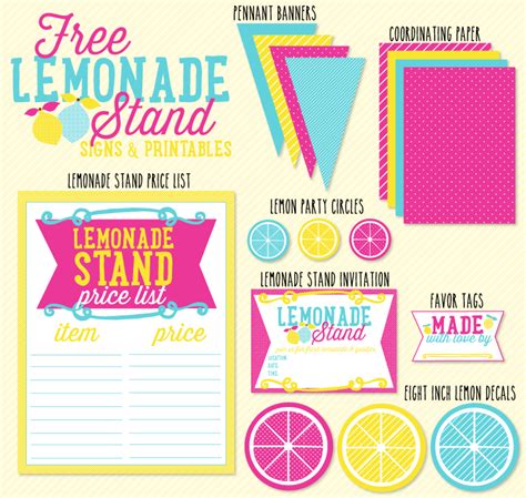 lemonade stand printables  create  mailable lemonade stand