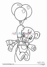 Teddy Balloons Bear Colouring Village Activity Explore sketch template
