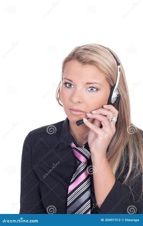 female call center agent stock photography image