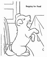 Coloring Pages Puppy Dog Begging Color Food Puppies Baby Clipart Kids Table Dogs Print Printable Cute Drawing Funny Sheet Mothers sketch template