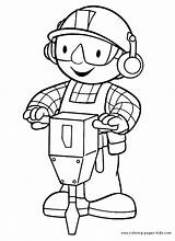 Bob Builder Coloring Pages Cartoon Character Kids Printable Color Sheets Print Bricoleur Le Coloriage Constructor Imagenes Bouwer Kleurplaat sketch template