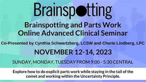 brainspotting and parts work november 12 14 2023 cynthasis