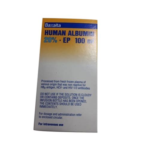 baxalta human albumin injection 100 ml packaging type glass bottle