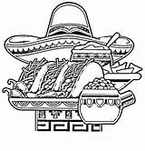 Coloring Mexican Hat Getdrawings Printable Food sketch template