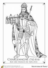 Charlemagne Coloriages Reines Hugolescargot Reine Rois sketch template