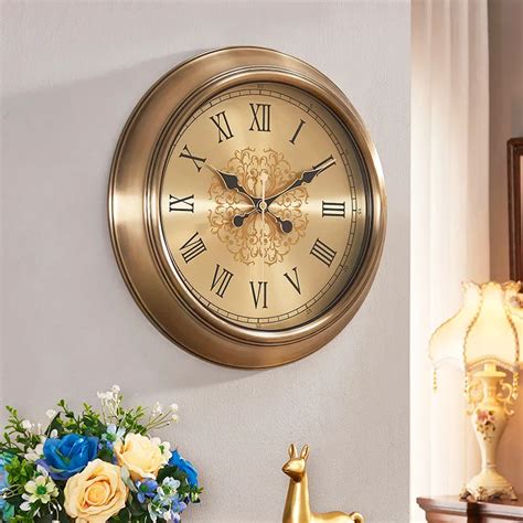 metal european clocks wall clock living room home creative simple  large retro wall clock