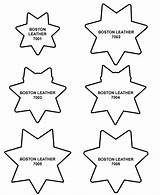 Badge Point Police Outline Stars Enforcement Law Leather sketch template