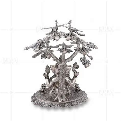 oxidized religious silver plated ganesh tree big size 35 x 40 x 25