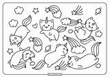 Coloring Rainbows Caticorns Caticorn sketch template