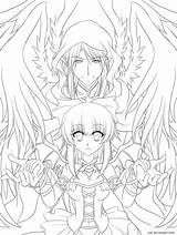 Seraphim Coloring Designlooter Putting Succubus Lineart Version He Color sketch template