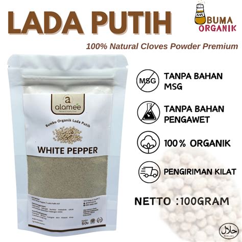 Jual White Pepper Powder Lada Putih Bubuk Merica Whitepepper Rempah