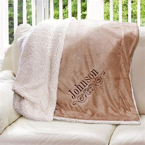 embroidered sherpa blanket personalized blanket embroidered etsy