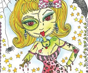 zombie girl coloring book  brain zombies