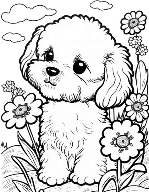 cute dog coloring page