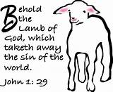 Lamb Behold Savior Maundy Lent Sacrifice sketch template