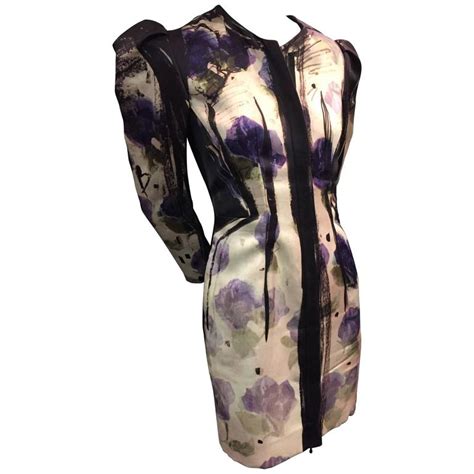 lanvin runway silk hand painted ombre floral dress jacket  shoulder pleats  sale  stdibs