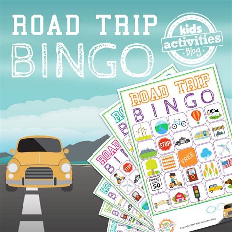 road trip bingo printable game etsy