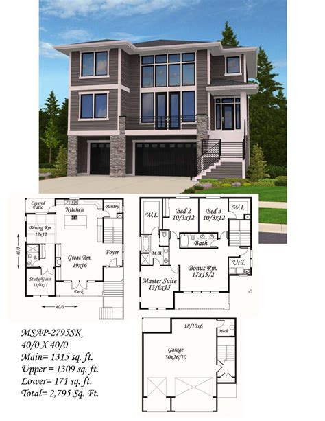 story hillside house plans ut home design