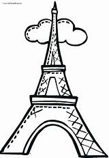 Tower Eiffel Pages Coloring Getcolorings sketch template