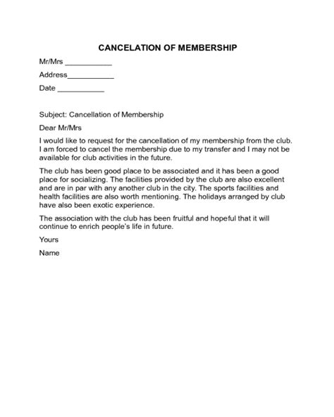 cancelation  membership letter sample edit fill sign