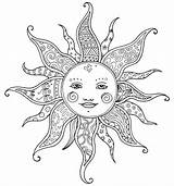 Coloring Sun Pages Hippie Drawings Für Colorful Tattoo Drawing Colouring Search Malvorlagen Erwachsene Landschaften Suche Google sketch template