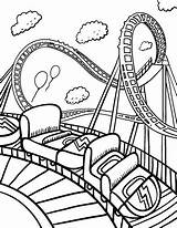 Coloring Roller Coaster Park Pages Theme Sheet Sheets Kids Amusement Water Drawing Printable Color Fun Coasters Paper Coloringpagesfortoddlers Board Simple sketch template