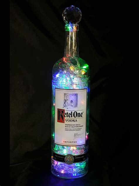 Upcycled Ketel One Vodka Mood Therapy Liquor Bottle Light With Multi