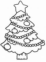 Christmas Coloring Tree Pages Printable Easy Decoration Trees Kids Decorated Color Ornament Print Hanging Clipart Cute Santa Drawing Charlie Pine sketch template