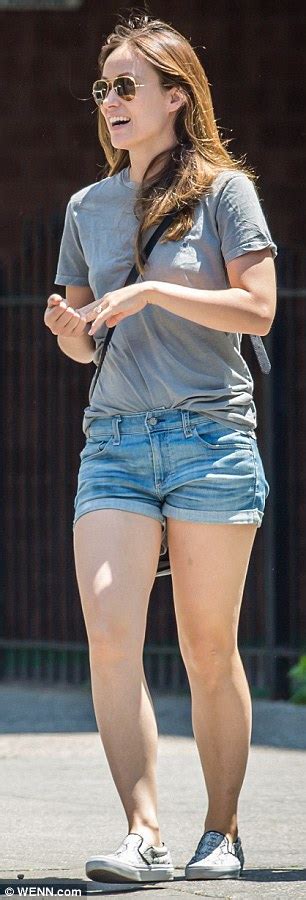 Olivia Wilde Displays Her Fair Legs In A Pair Of Tiny Denim Shorts As