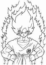 Goku Saiyan Sangoku Sayen Gohan Coloringhome Ancenscp sketch template
