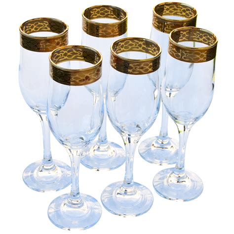 Gold Rimmed Champagne Glasses S 6 Chairish