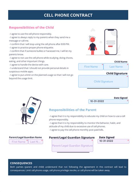 cell phone contract sign templates jotform
