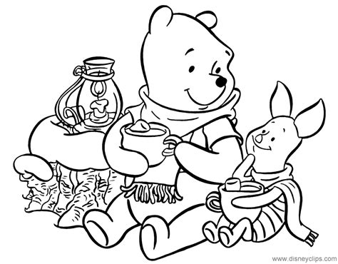 winnie  pooh  friends coloring pages christmas  coloring
